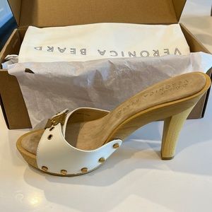 Veronica beard, white clogs